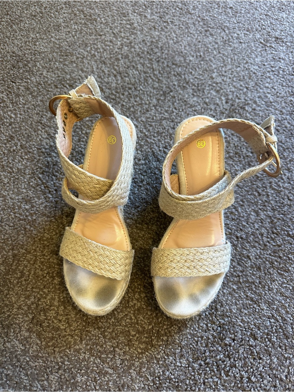 Woven Espadrille Platform Sandals - Natural Beige